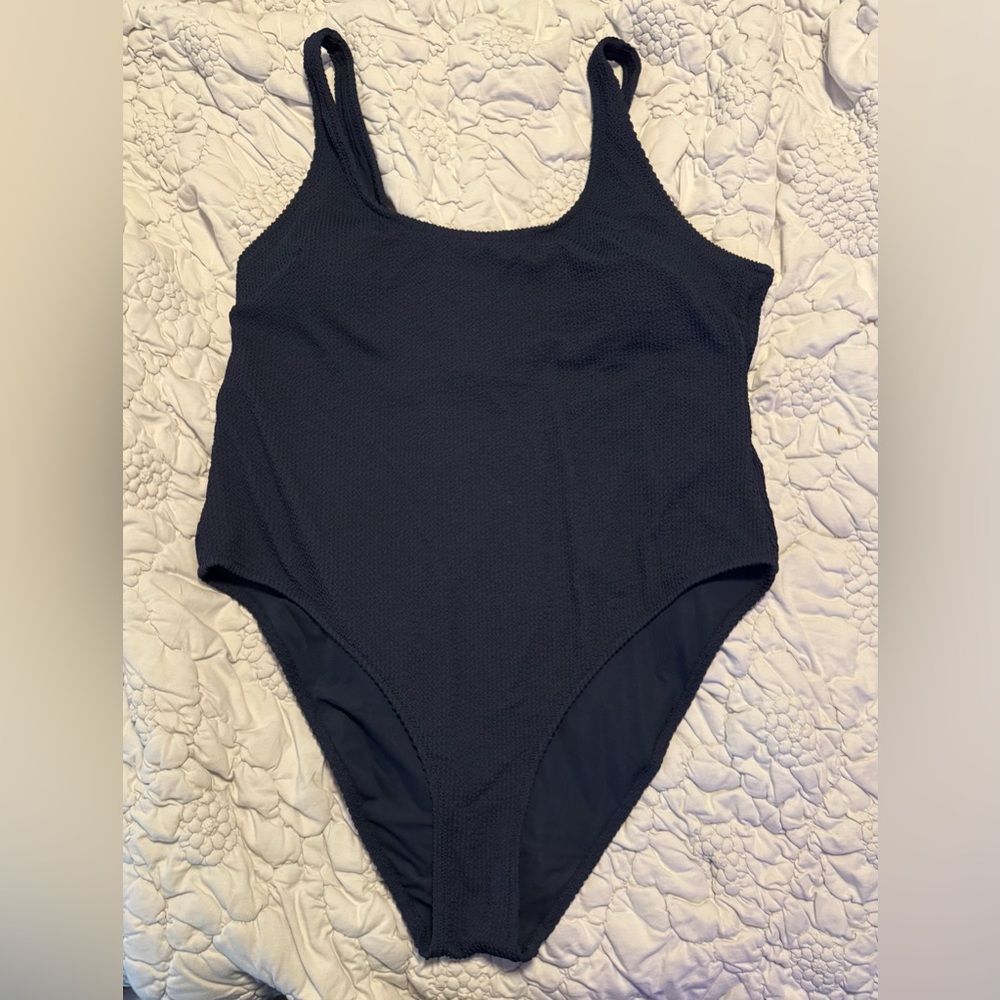 Navy Textured One-Piece Swimsuit      Brand New/Never Worn
